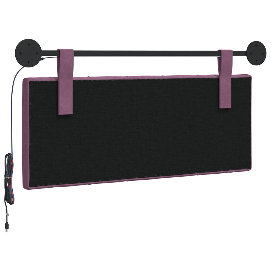 Hangend hoofdbord Met LED-verlichting Paars Fluweel
