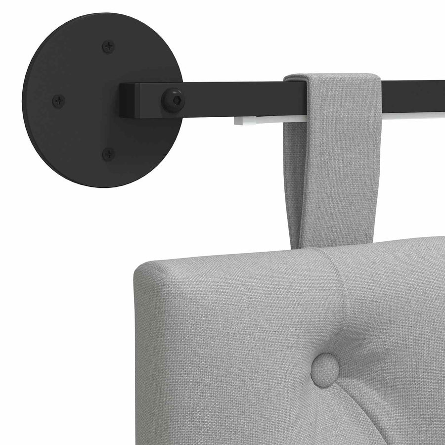Hangend hoofdbord Met LED-verlichting Wolkengrijs Stof