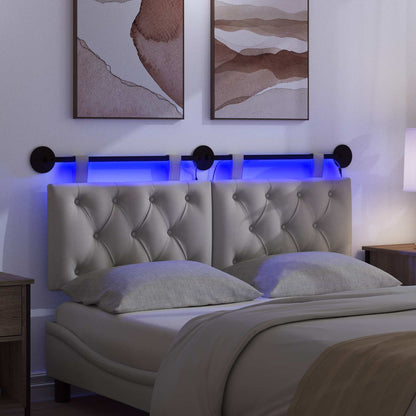 Hangend hoofdbord Met LED-verlichting Wolkengrijs Stof