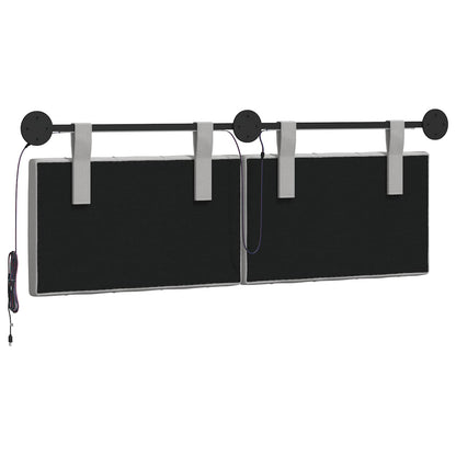 Hangend hoofdbord Met LED-verlichting Wolkengrijs Stof