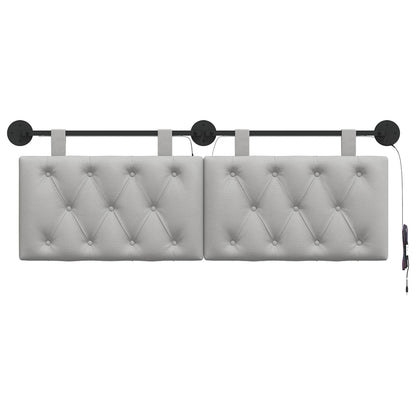 Hangend hoofdbord Met LED-verlichting Wolkengrijs Stof