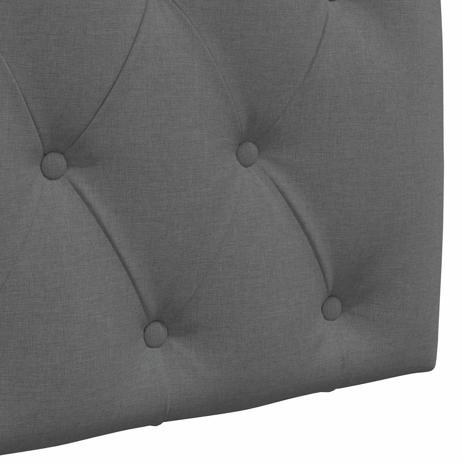 Hangend hoofdbord Met LED-verlichting Donkergrijs Stof