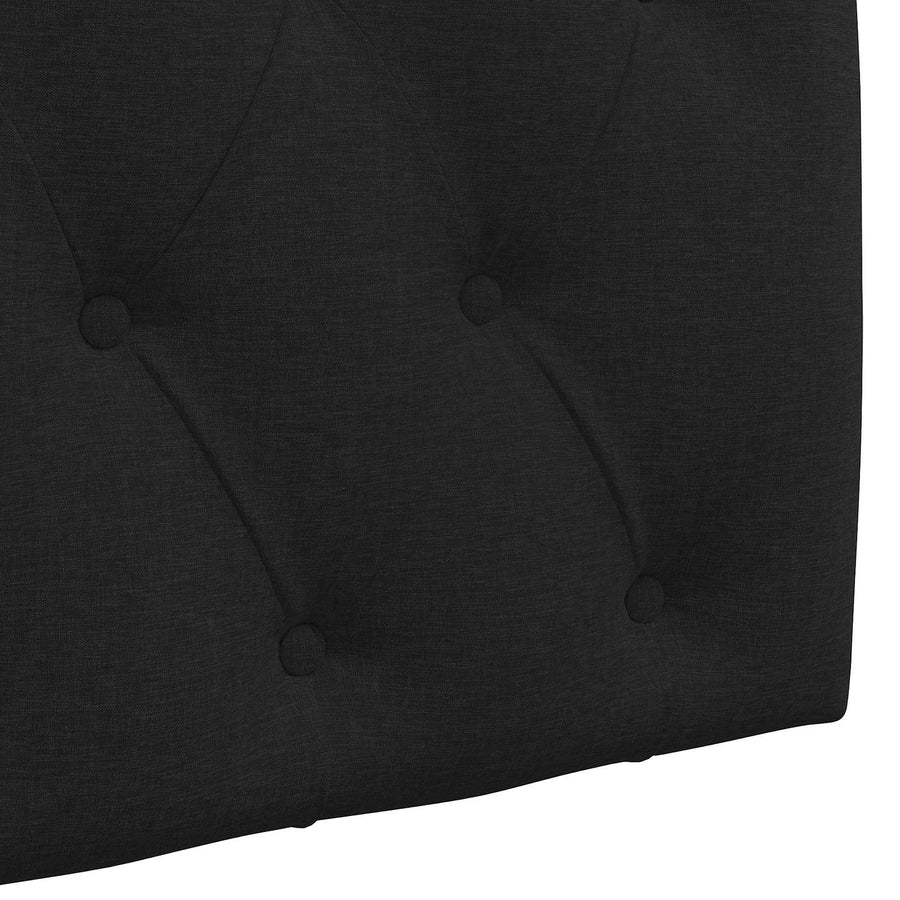 Hangend hoofdbord Met LED-verlichting Zwart Stof