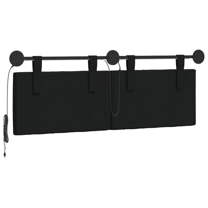 Hangend hoofdbord Met LED-verlichting Zwart Stof