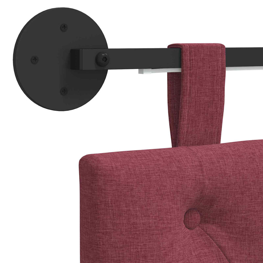 Hangend hoofdbord Met LED-verlichting Wijnrood Stof