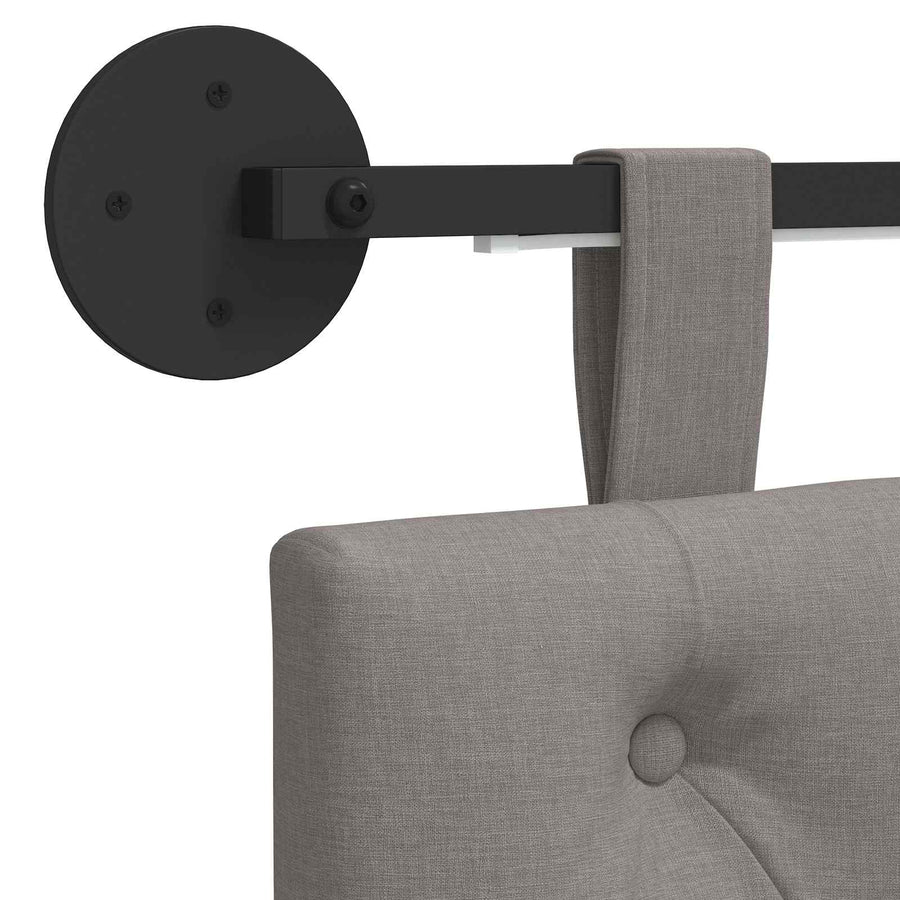 Hangend hoofdbord Met LED-verlichting Taupe Stof