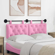 Hoofdbord 130x55x7 cm roze stof met LED