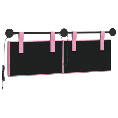 Hangend hoofdbord Met LED-verlichting Roze Stof