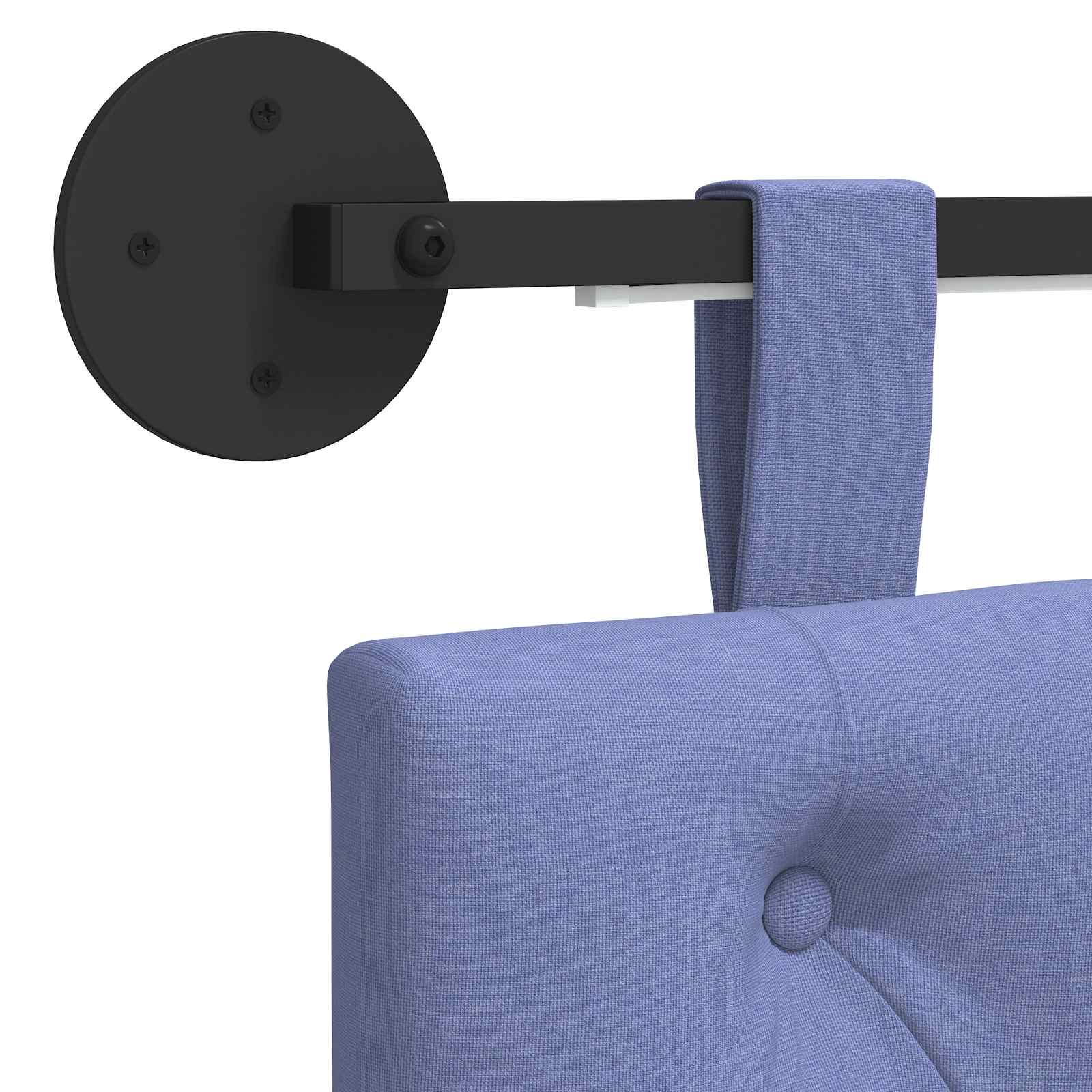 Hangend hoofdbord Met LED-verlichting Jeans Blauw Stof