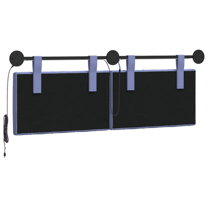 Hangend hoofdbord Met LED-verlichting Jeans Blauw Stof