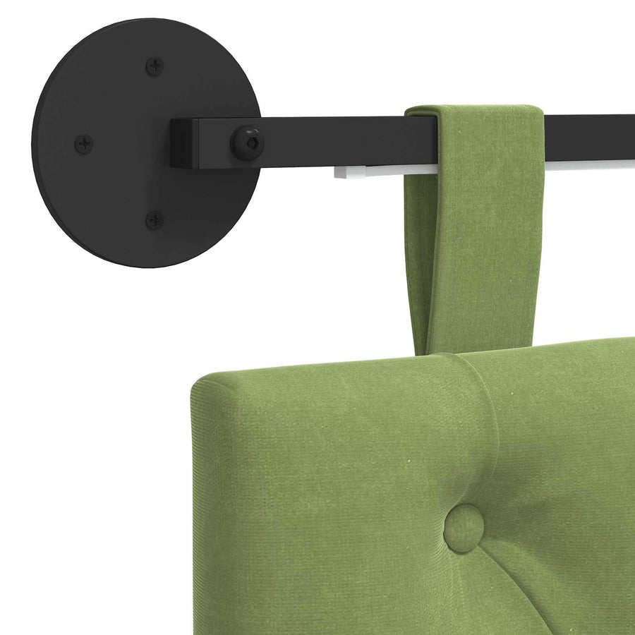 Hangend hoofdbord Met LED-verlichting Lichtgroen Fluweel