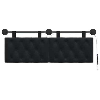 Hangend hoofdbord Met LED-verlichting Zwart Fluweel