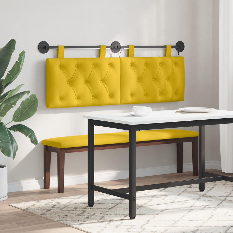 Hangend hoofdbord Met LED-verlichting Geel Fluweel