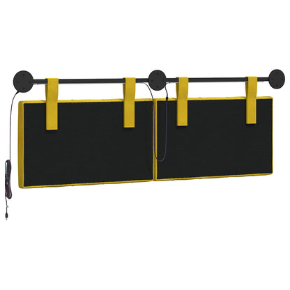 Hangend hoofdbord Met LED-verlichting Geel Fluweel