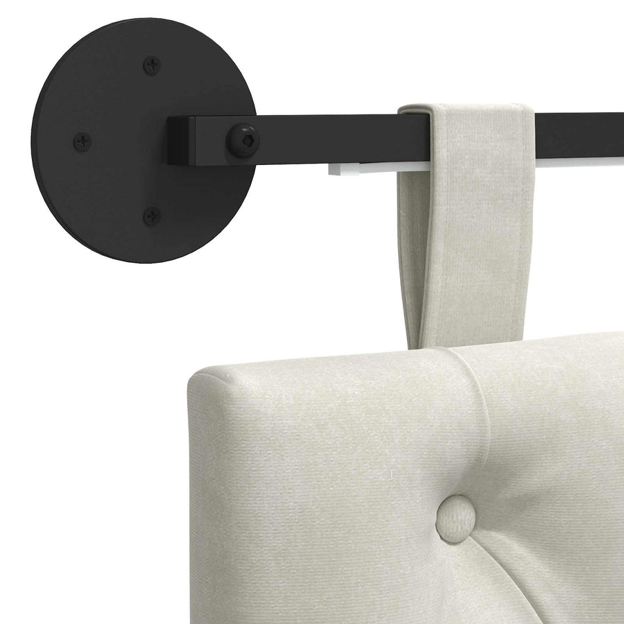 Hangend hoofdbord Met LED-verlichting Crèmekleurig Fluweel