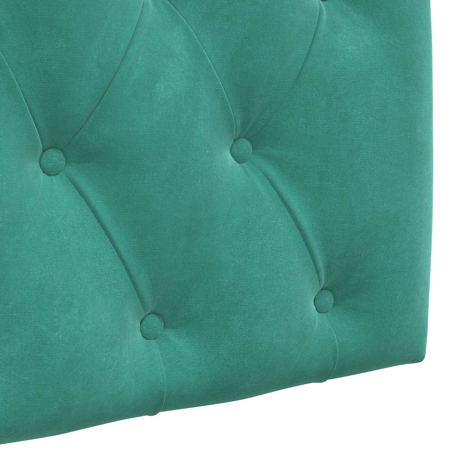 Hangend hoofdbord Met LED-verlichting Turquoise Fluweel