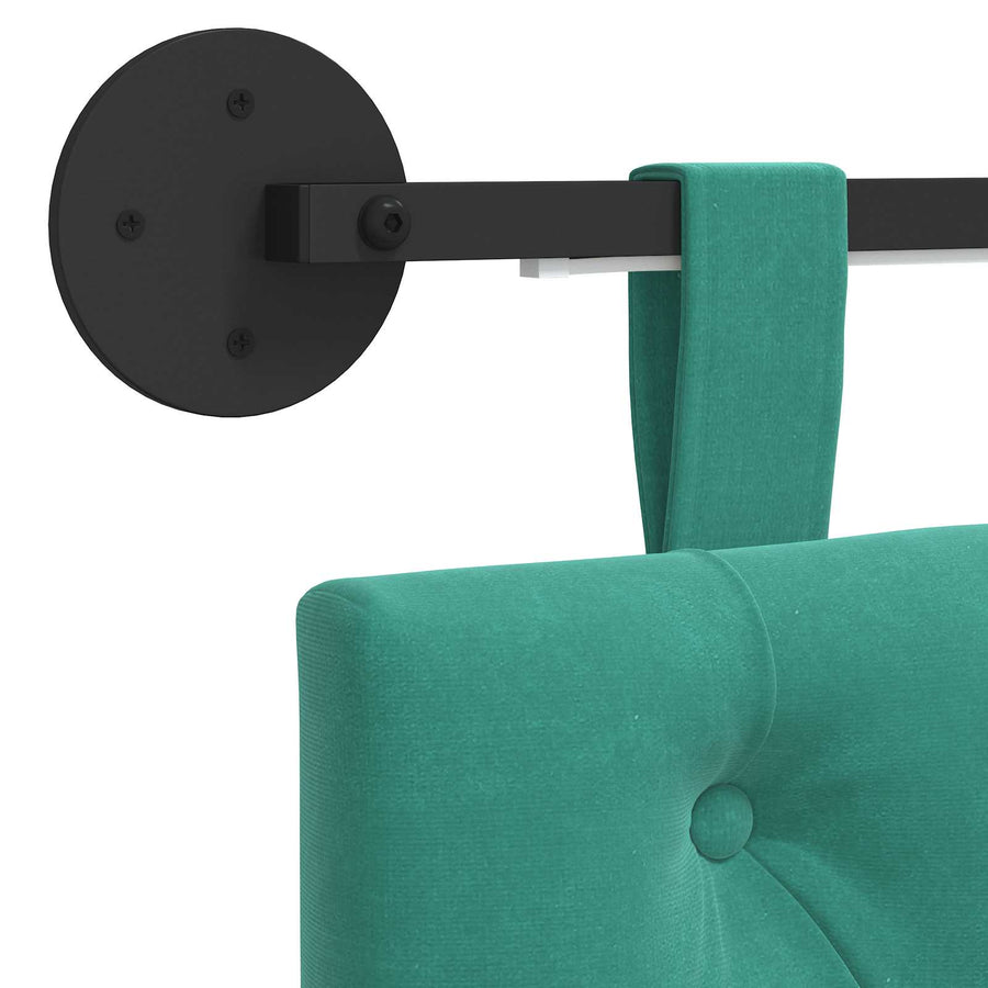Hangend hoofdbord Met LED-verlichting Turquoise Fluweel