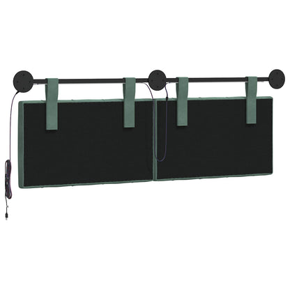 Hangend hoofdbord Met LED-verlichting Zeegroen Fluweel