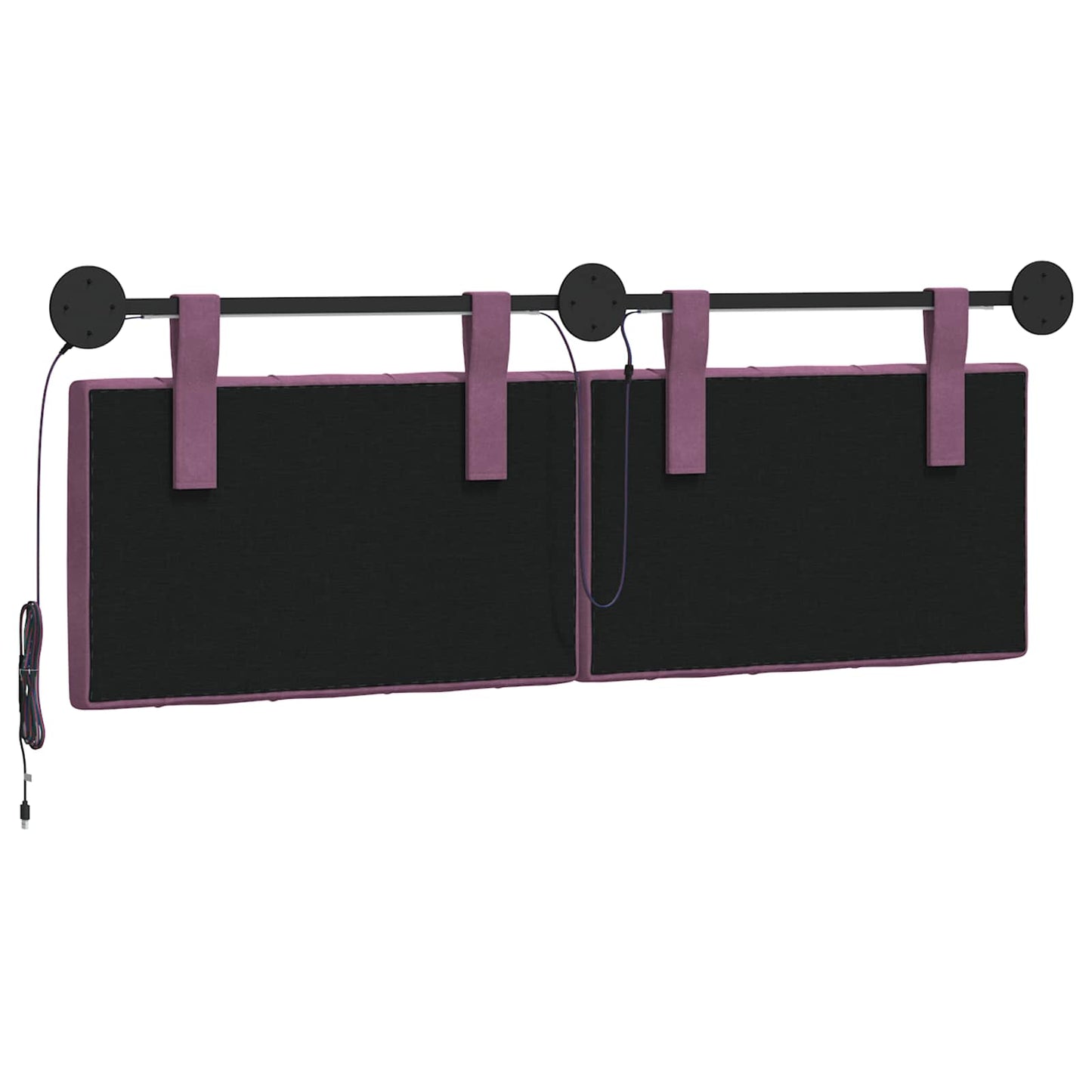Hangend hoofdbord Met LED-verlichting Paars Fluweel