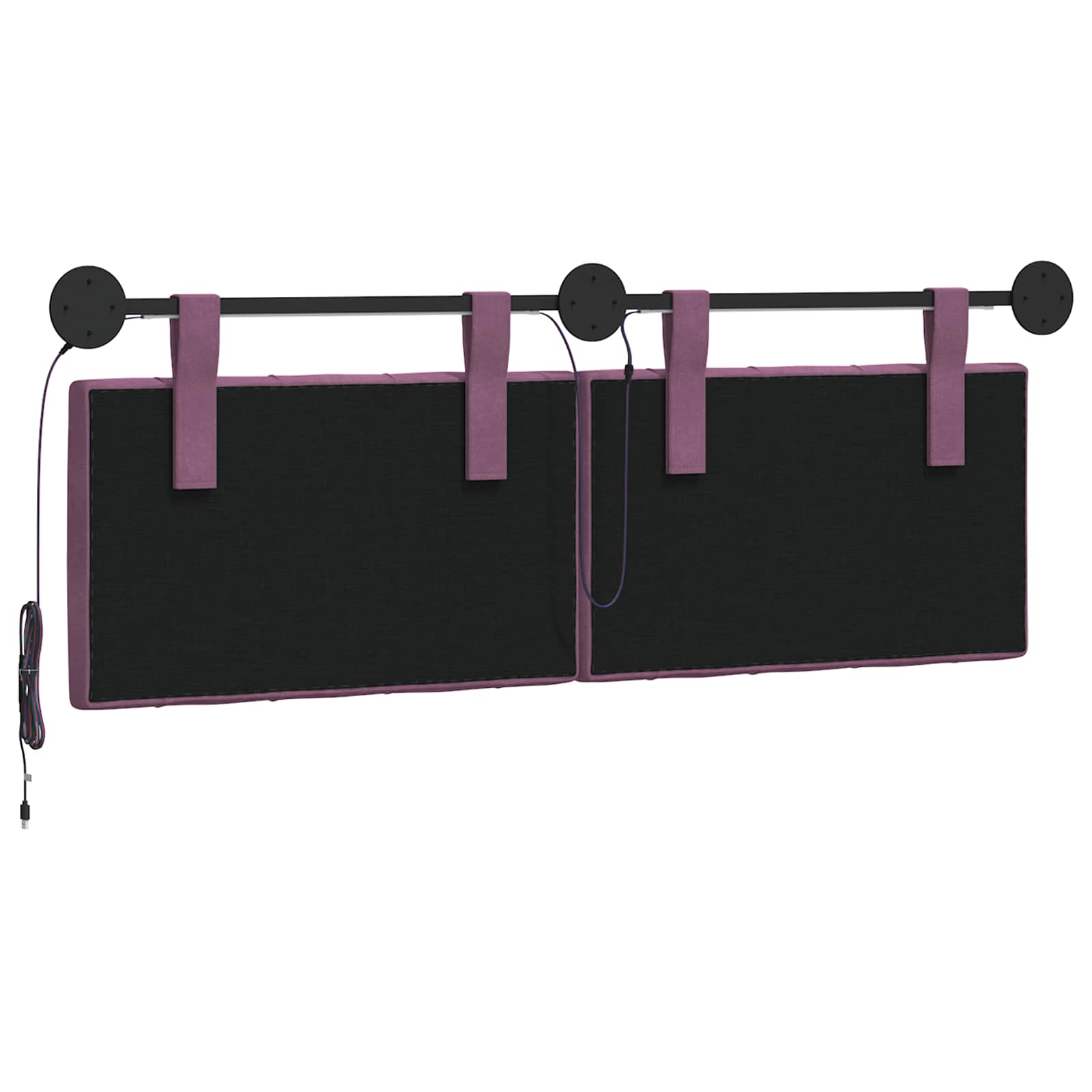 Hangend hoofdbord Met LED-verlichting Paars Fluweel