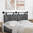 Wall-mounted Headboard With LED lighting Dark Grey Fabric