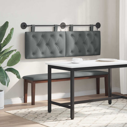 Hangend hoofdbord Met LED-verlichting Donkergrijs Stof