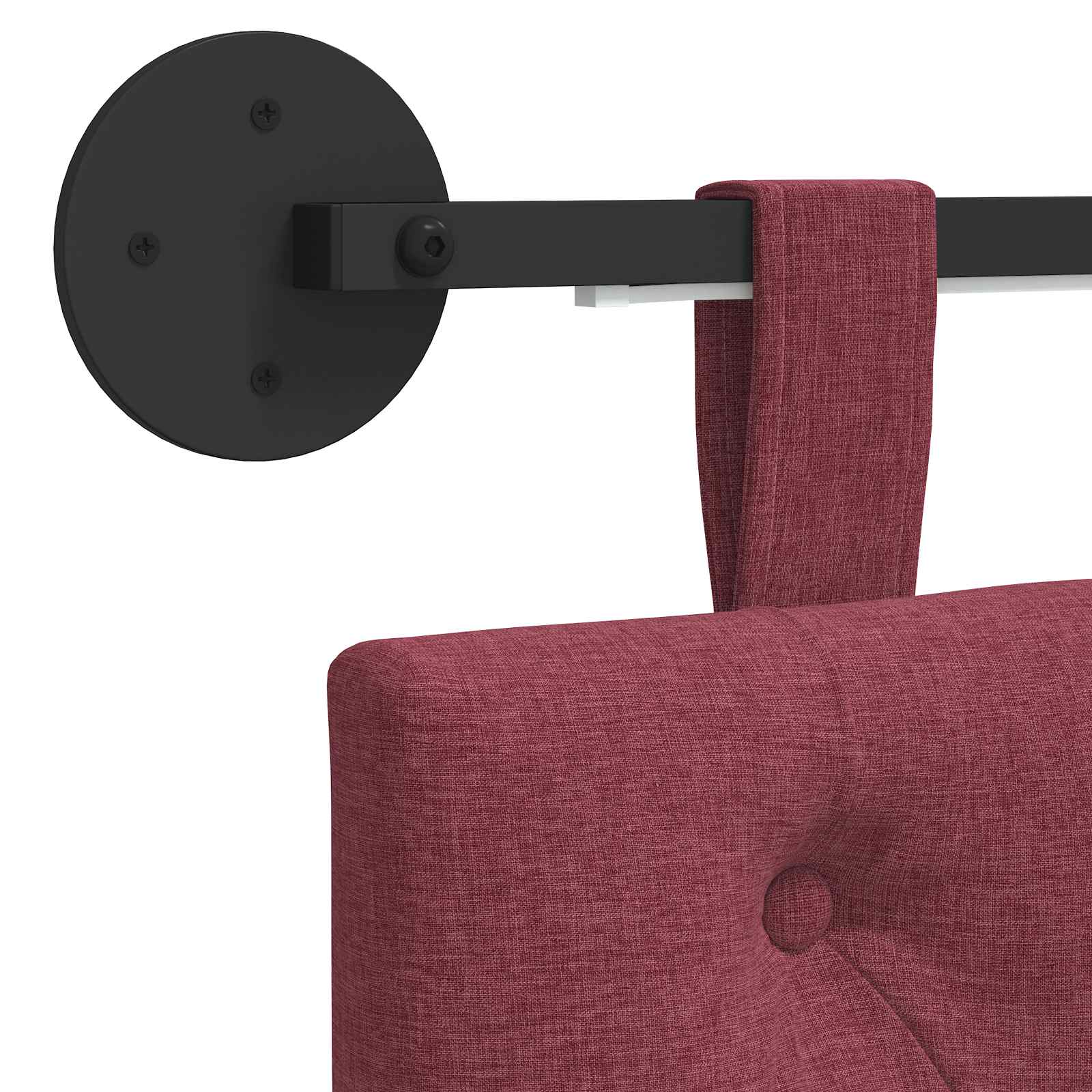 Hangend hoofdbord Met LED-verlichting Wijnrood Stof