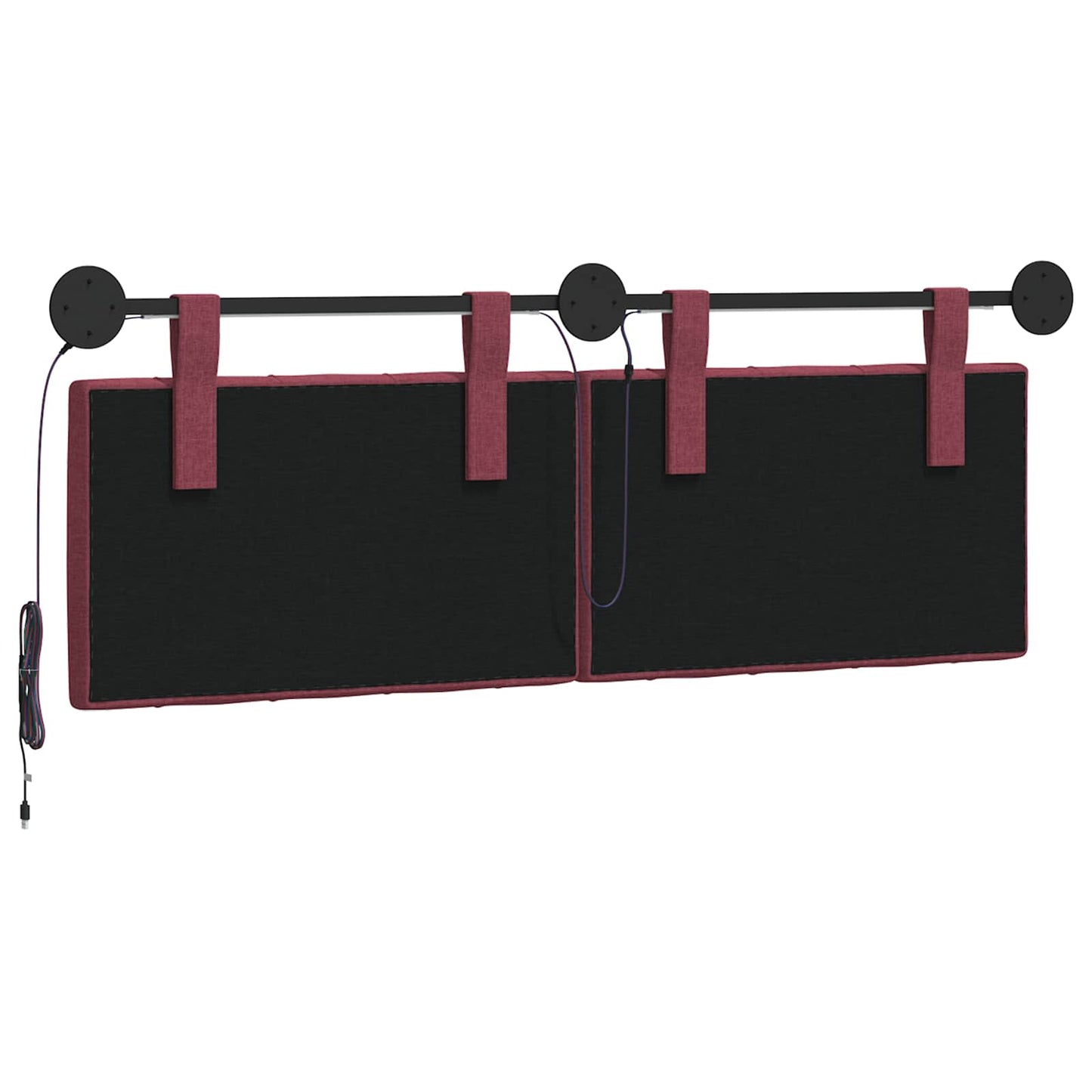 Hangend hoofdbord Met LED-verlichting Wijnrood Stof