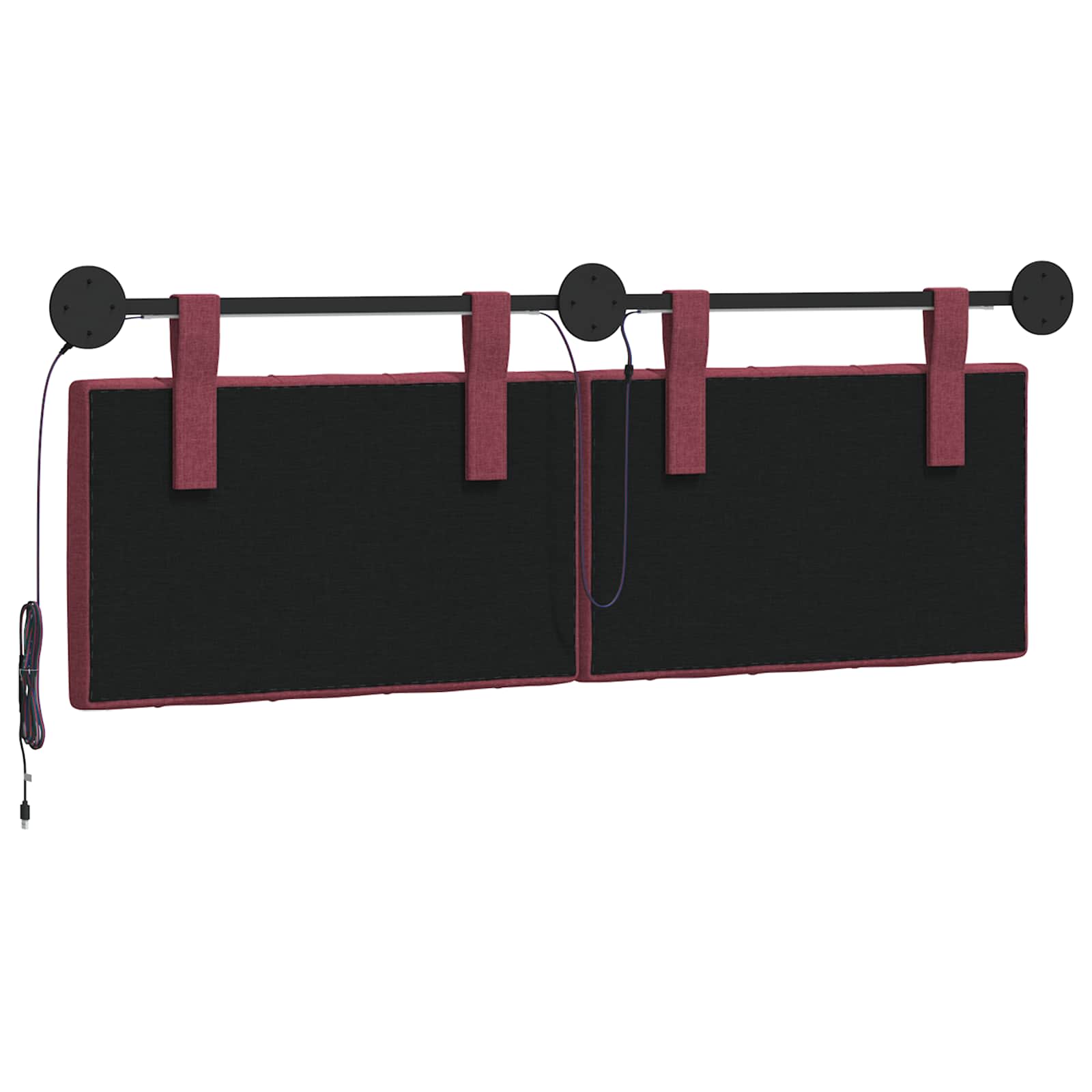 Hangend hoofdbord Met LED-verlichting Wijnrood Stof