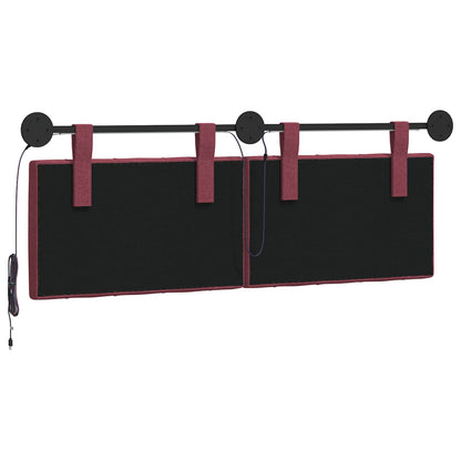 Hangend hoofdbord Met LED-verlichting Wijnrood Stof