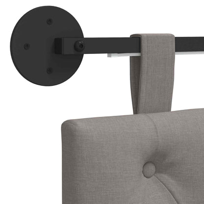 Hangend hoofdbord Met LED-verlichting Taupe Stof