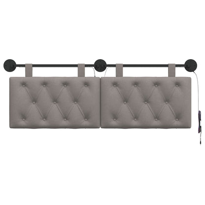 Hangend hoofdbord Met LED-verlichting Taupe Stof