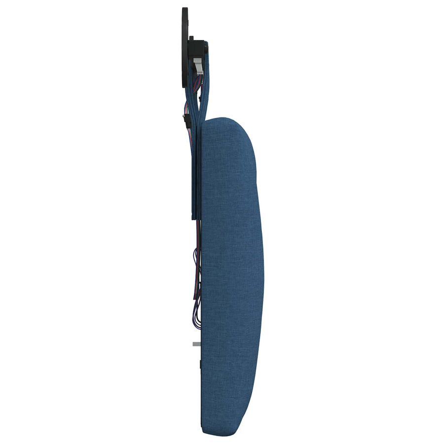 Hangend hoofdbord Met LED-verlichting Blauw Stof