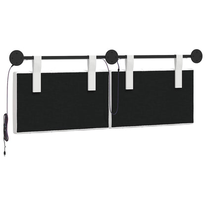 Hangend hoofdbord Met LED-verlichting Wit Stof