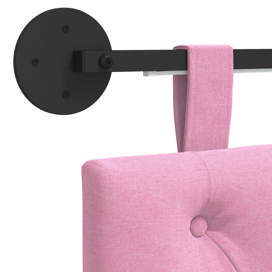 Hangend hoofdbord Met LED-verlichting Roze Stof