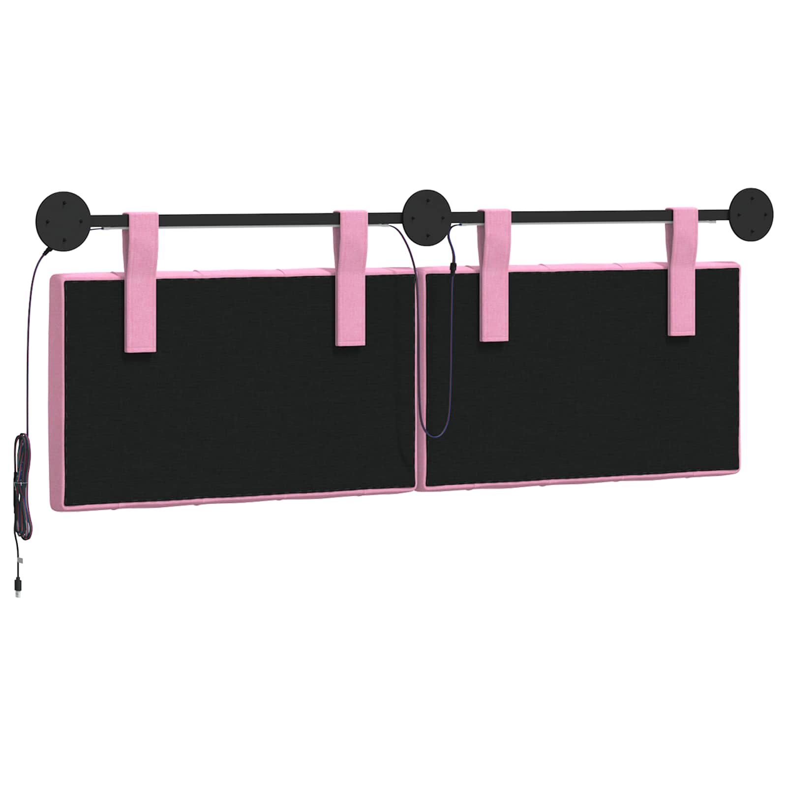 Hangend hoofdbord Met LED-verlichting Roze Stof
