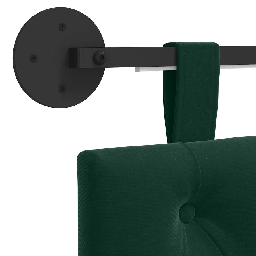 Hangend hoofdbord Met LED-verlichting Donkergroen Fluweel