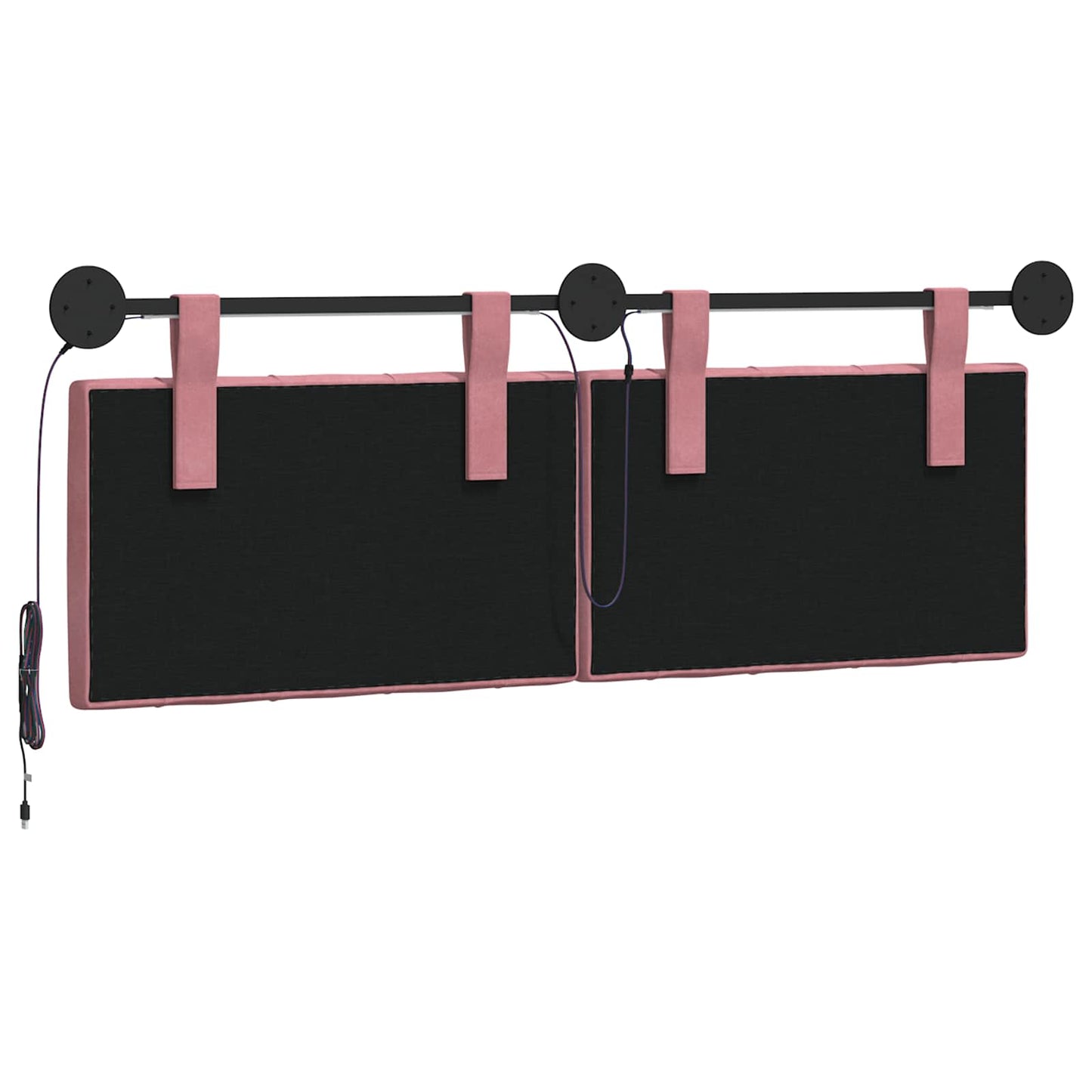 Hangend hoofdbord Met LED-verlichting Roze Fluweel