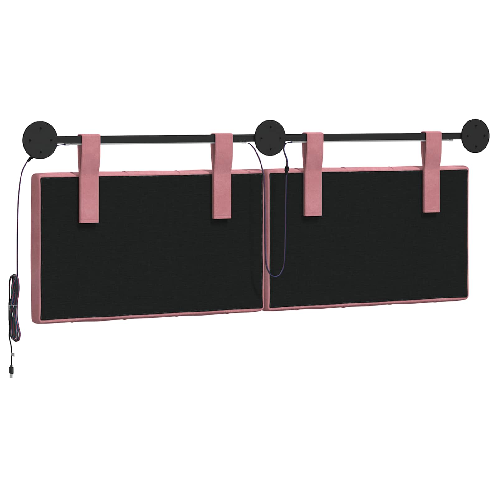 Hangend hoofdbord Met LED-verlichting Roze Fluweel