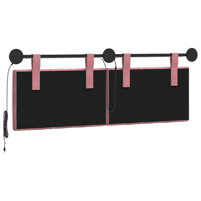 Hangend hoofdbord Met LED-verlichting Roze Fluweel
