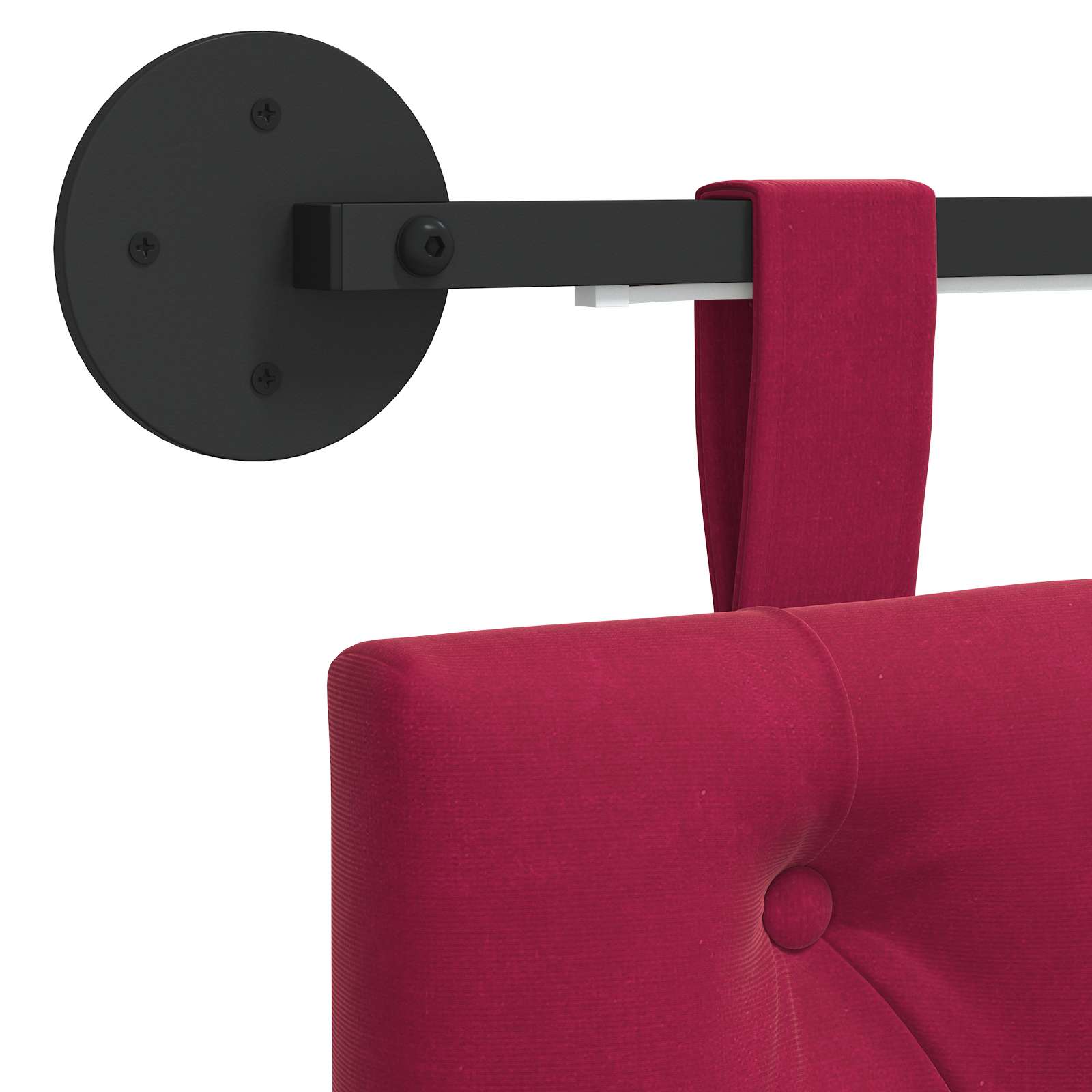 Hangend hoofdbord Met LED-verlichting Wijnrood Fluweel