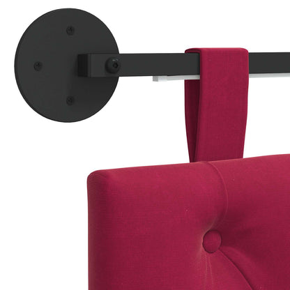 Hangend hoofdbord Met LED-verlichting Wijnrood Fluweel