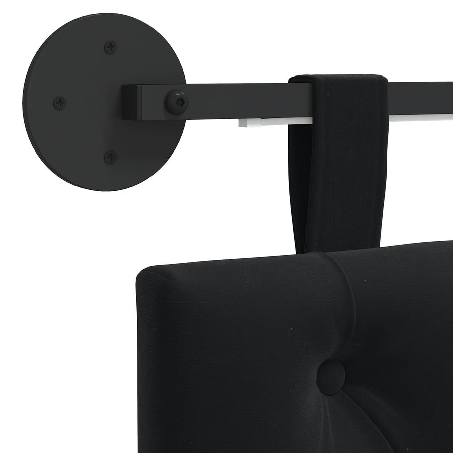 Hangend hoofdbord Met LED-verlichting Zwart Fluweel