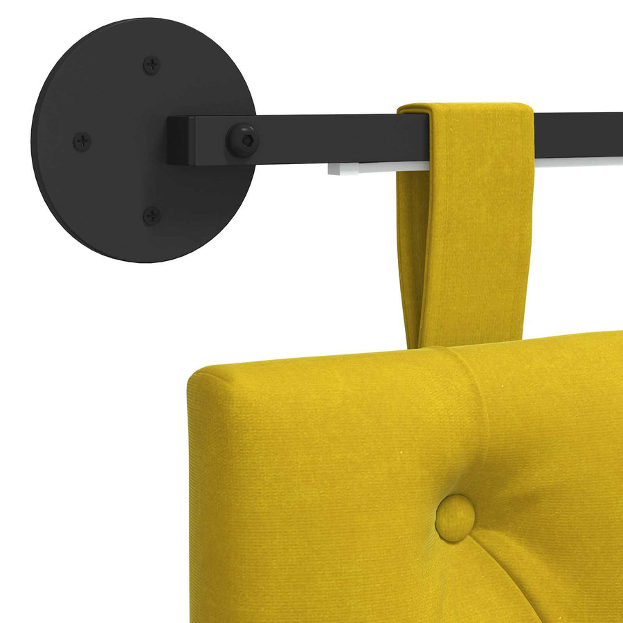 Hangend hoofdbord Met LED-verlichting Geel Fluweel