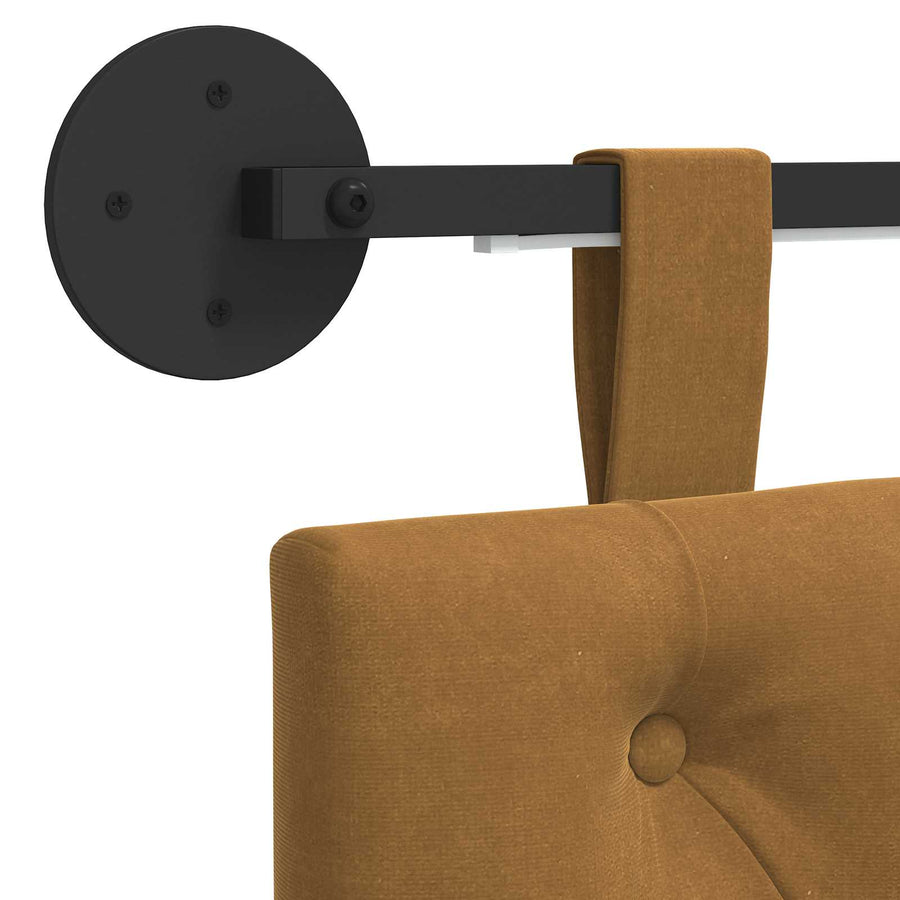 Hangend hoofdbord Met LED-verlichting Bruin Fluweel