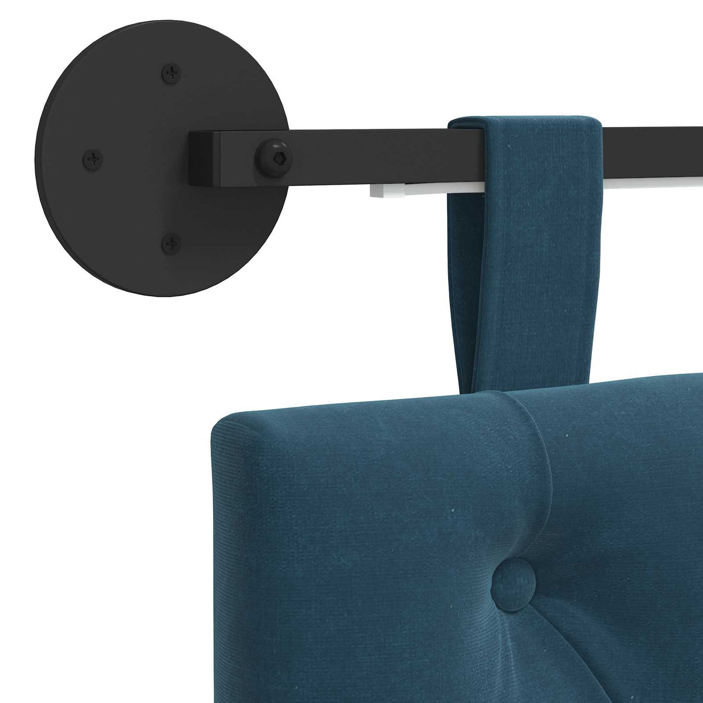 Hangend hoofdbord Met LED-verlichting Blauw Fluweel