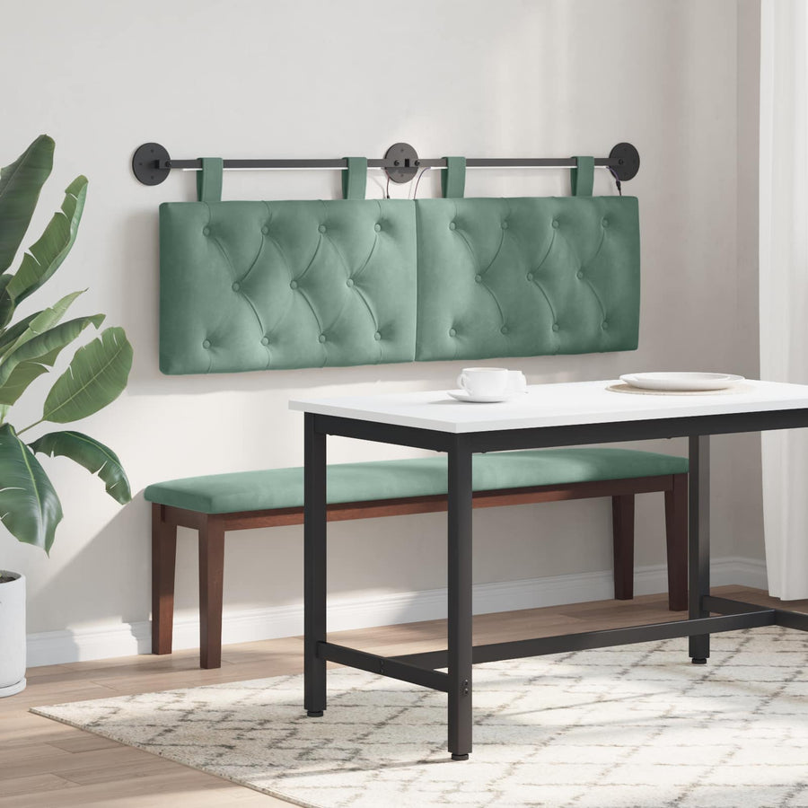 Hangend hoofdbord Met LED-verlichting Zeegroen Fluweel