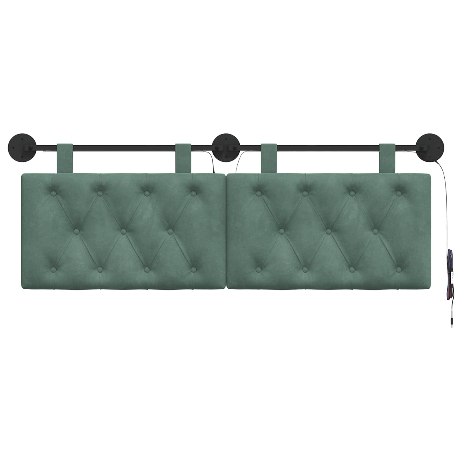 Hangend hoofdbord Met LED-verlichting Zeegroen Fluweel