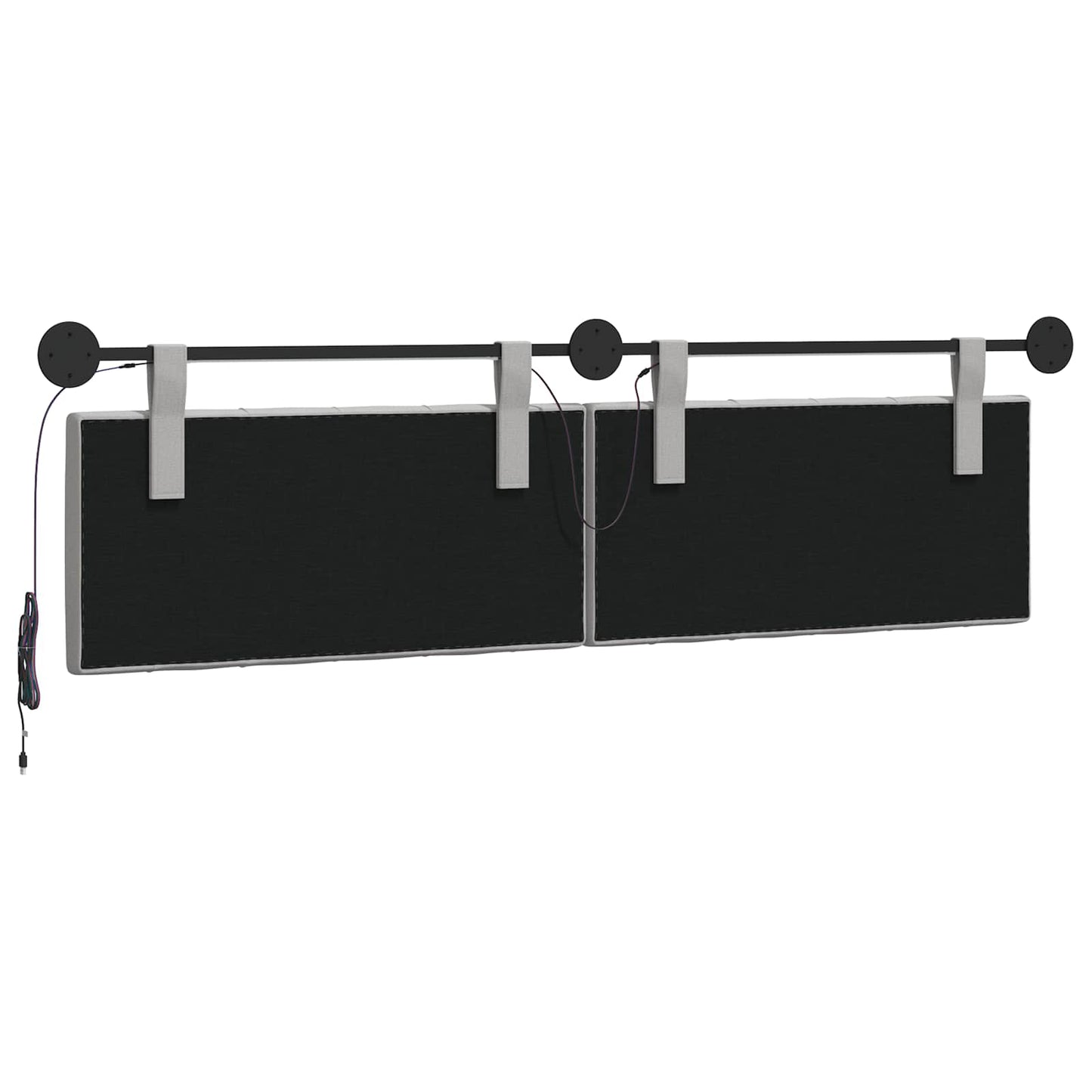 Hangend hoofdbord Met LED-verlichting Wolkengrijs Stof
