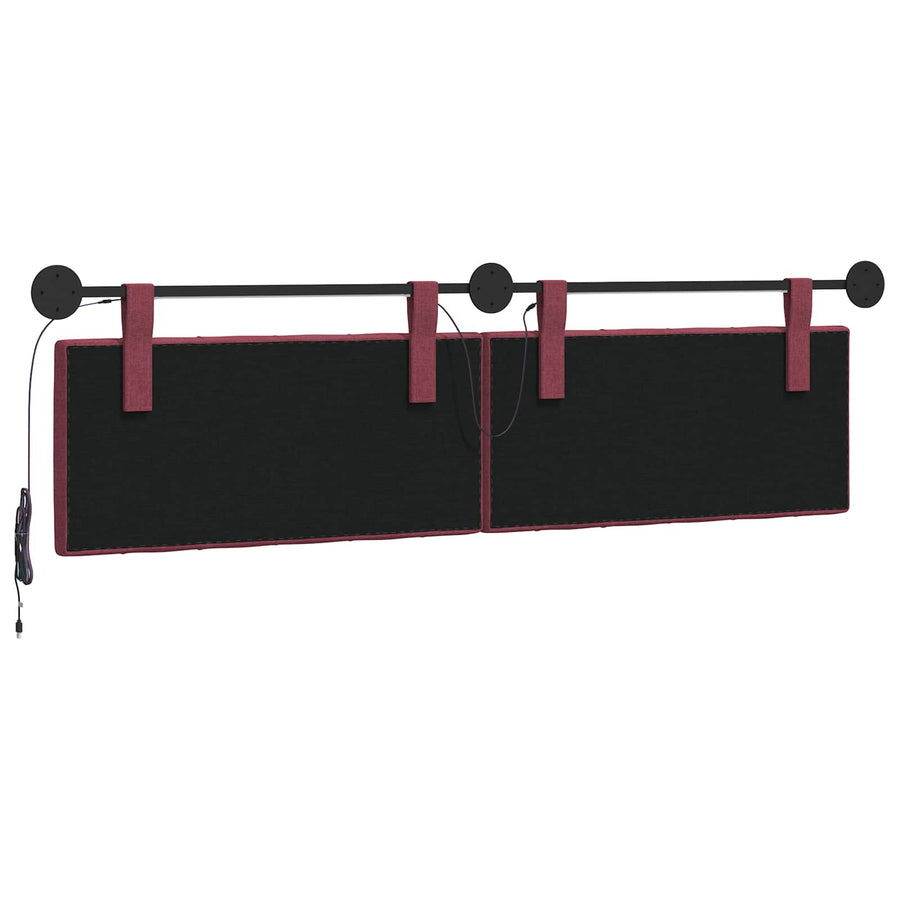 Hangend hoofdbord Met LED-verlichting Wijnrood Stof